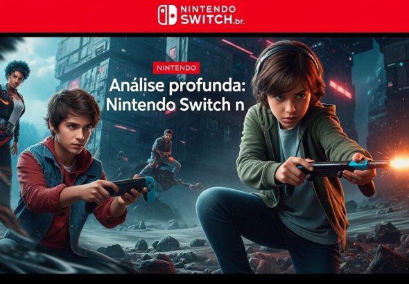 Brazilian gamer with Nintendo Switch in a Brazilian electronics store