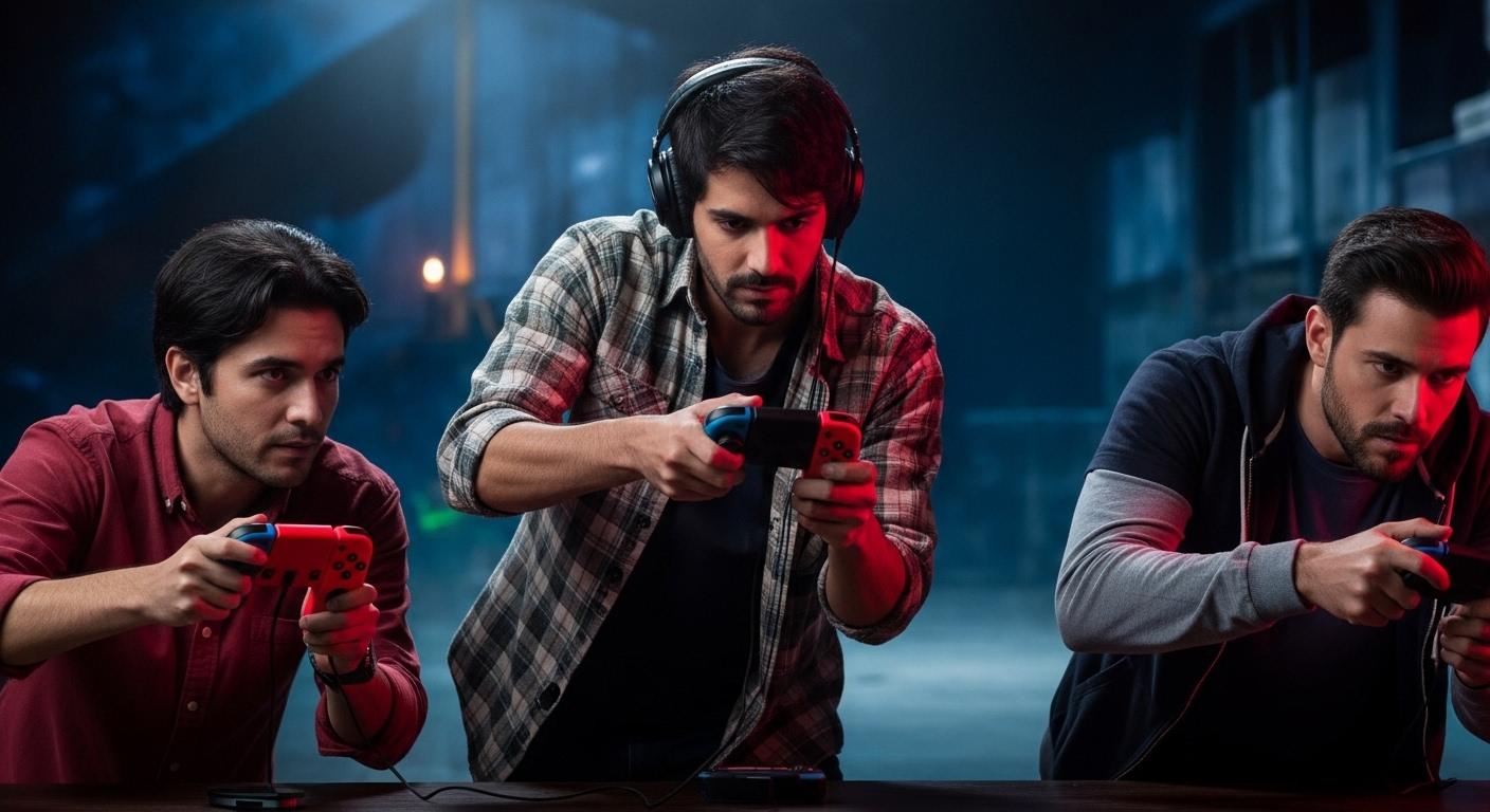 Brazilian living room with Nintendo Switch, map of Brazil, and analytics visuals illustrating market analysis.