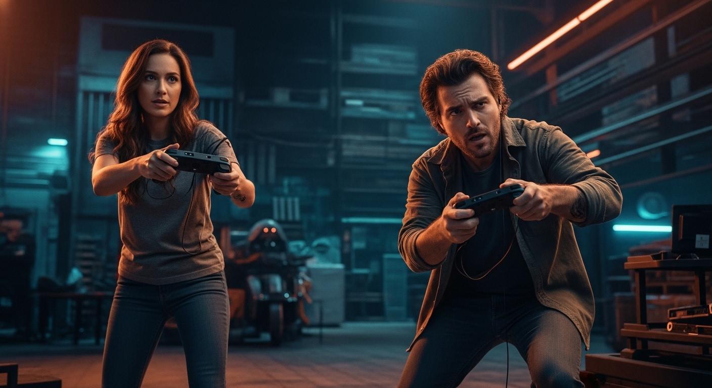 Editorial illustration of Amazon Nintendo Switch Brazil market dynamics with Pix