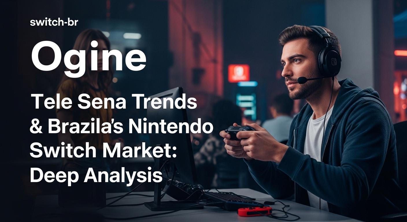 Editorial illustration showing Nintendo Switch planning amid Tele Sena lottery context in Brazil