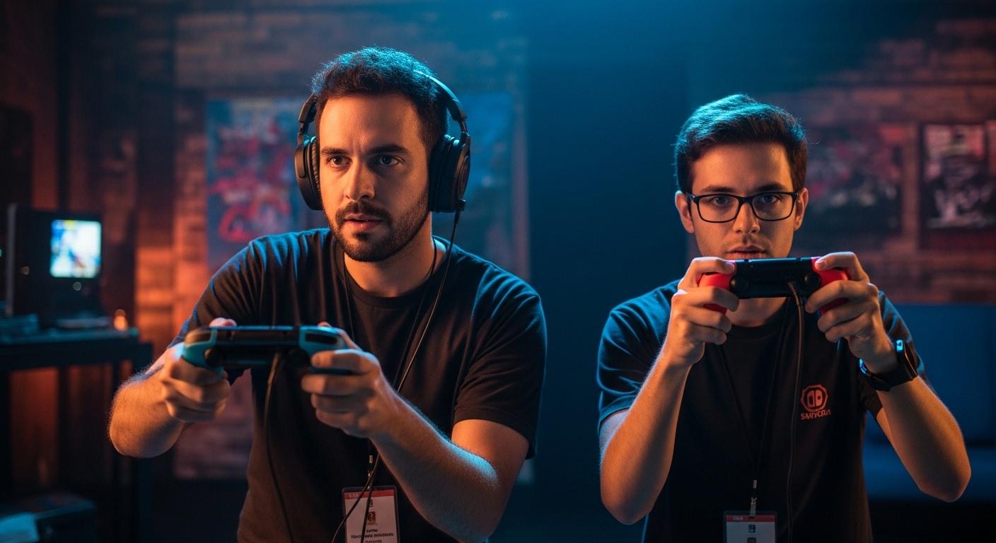 Aposentados INSS jogando Nintendo Switch em casa